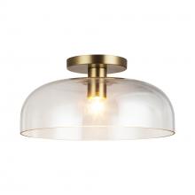  SF515712BGCL - Sylvia 12-in Brushed Gold/Clear Glass 1 Light Semi-Flush