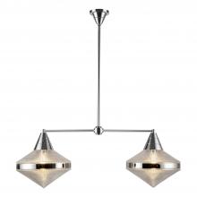  LP348241PNPG - Willard 41-in Polished Nickel/Prismatic Glass 2 Lights Linear Pendant