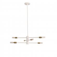  102-106/WHSG - Barcelona - 6 Light Pendant in Matte White and Soft Gold