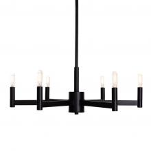  105-616/ST/BLK - Teslin - 6 Light Chandelier in Black