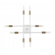  302-108/WHSG - Barcelona - 8 Light Semi-Flush in Matte White and Soft Gold