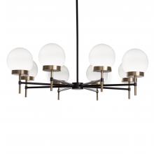  CH3888/BKSG/OP - Liberty - 8 Light 36" Chandelier in Black/Soft Gold with Opal Glass