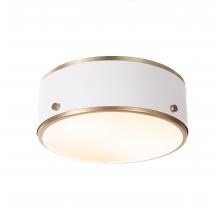  FM7082/WHSG - Percussion - 3 Light Ceiling Light In White with Soft Gold