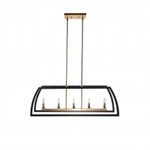  LP1185/BKSG - Segments - 5 Light Linear Pendant in Black