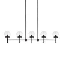  LP3885/BK/CL - Liberty - 5 Light Linear Pendant in Black with Clear Glass