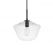  PD6733/BK/CL - Gladstone - Pendant in Black with Clear Glass