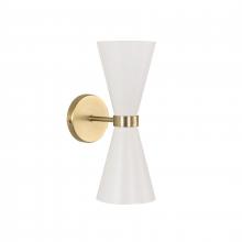  WL1173/MWSG - Konic - Double Wall Sconce in Matte White and Soft Gold