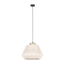 Eglo Canada 205763A - 1 LT Pendant w/ Black Finish & Cream Textile Thread Shade