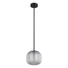 Eglo Canada 206241A - 1 LT Pendant w/ Black Finish & Black Vaporized Transparent Glass Shade
