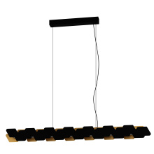Eglo Canada 390032A - LED Linear Pendant w/ Black Finish & Black & Gold Metal Shade