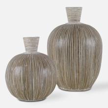  17990 - Uttermost Islander White Washed Vases, S/2