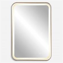  09862 - Uttermost Crofton Lighted Brass Vanity Mirror