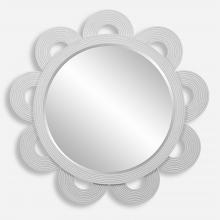  08177 - Uttermost Clematis White Rattan Round Mirror
