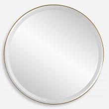  09947 - Uttermost Crofton Lighted Brass Round Mirror