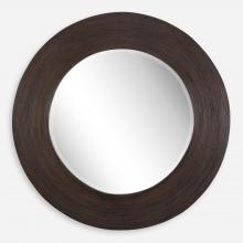  08178 - Uttermost Dutton Dark Walnut Round Mirror