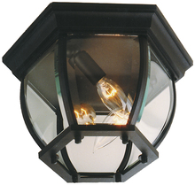  Z433-TB - Bent Glass 3 Light Outdoor Flushmount in Textured Black