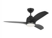  3AVLCR44MBKD - Avila Coastal 44 LED Ceiling Fan in Midnight Black with Midnight Blades and Light Kit