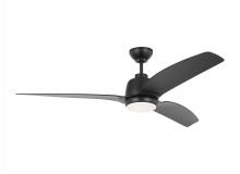 Visual Comfort & Co. Fan Collection 3AVLCR60MBKD - Avila Coastal 60 LED Ceiling Fan in Midnight Black with Midnight Black Blades and Light Kit