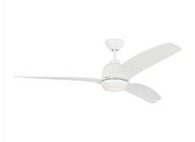  3AVLCR60RZWD - Avila Coastal 60 LED Ceiling Fan in Matte White with Matte White Blades and Light Kit