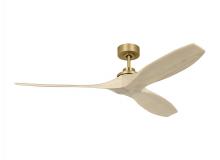  3CLNSM60BBSWWO - Collins Smart 60 Ceiling Fan in Burnished Brass with Washed White Oak Blades