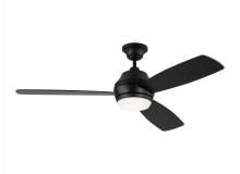  3IKDR52MBKD - Ikon 52-inch indoor/outdoor integrated LED dimmable ceiling fan in midnight black finish