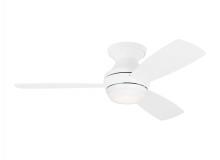  3IKR44RZWD - Ikon 44" Dimmable Integrated LED Indoor Matte White Hugger Ceiling Fan with Light Kit