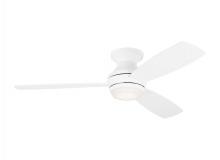 3IKR52RZWD - Ikon 52" Dimmable Integrated LED Indoor Matte White Hugger Ceiling Fan with Light Kit